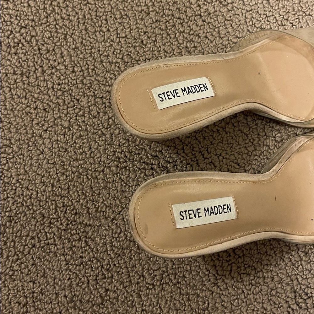 Steve Madden Nude Transparent Slide mules - Picture 5 of 5